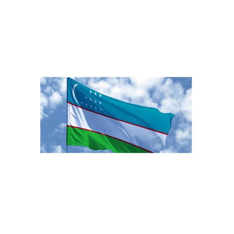 AFC 2019 UZBEKISTAN FLAG, Vivid Color & UV Fade Resistant, Lightweight, Show support at sporting events and other celebrations, All around stitched, Size: 96X64cm