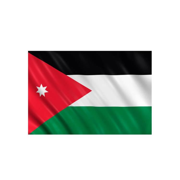 Jordan Flag, Indoor and out door use, Vivid Color & UV Fade Resistant, Light weight, 100% Polyester, Size: 96X64cm