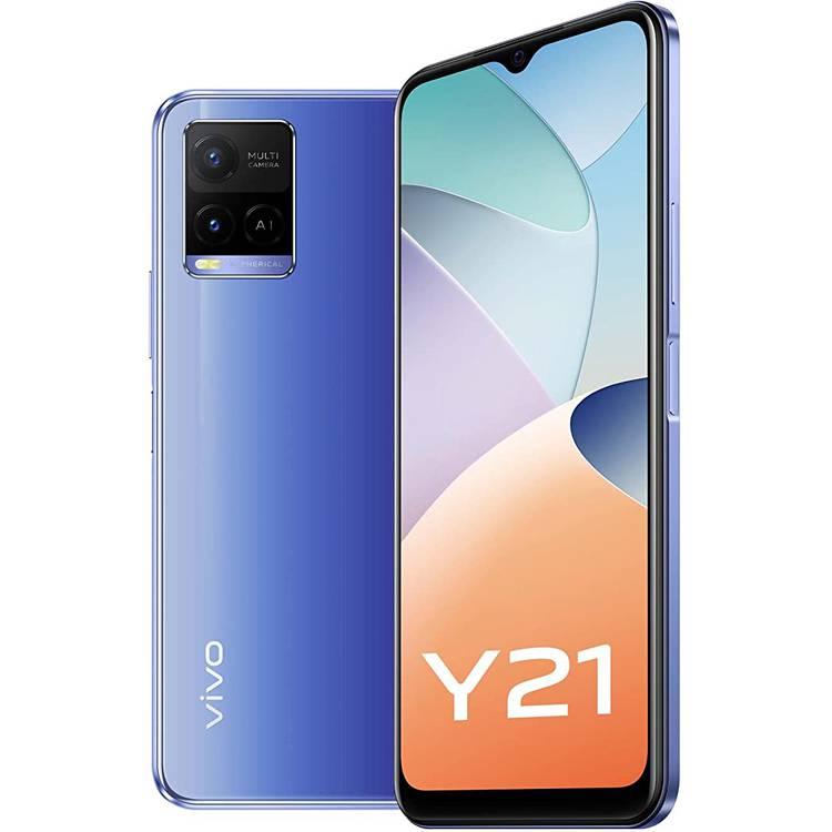 هاتف Vivo Y21 ثنائي الشريحة ، 4Gb Ram ، 64 جيجا بايت ، 4G Lte ، أزرق معدني