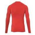 uhlsport Men's Tight T-Shirt, Dry tech base, For all kind of sports training, Round & standing collar, Very light elastic fabric, Slim Fit, Long sleeves - Red - 2XL