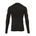uhlsport Men's Tight T-Shirt, Dry tech base, For all kind of sports training, Round & standing collar, Very light elastic fabric, Slim Fit, Long sleeves - Black - XL