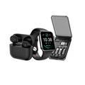 Green Lion 3 In 1 Ultimate Combo (Smart Watch, Earbuds & Multi-Functional Box) - Black