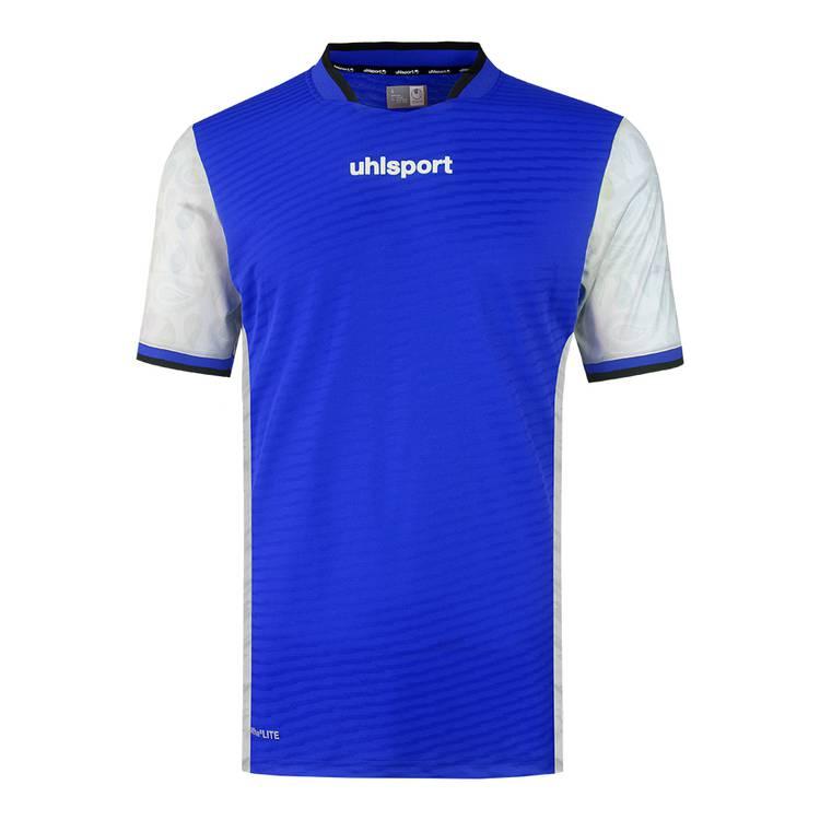 uhlsport Football Jersey Set, Smart Breathe® LITE, For training & match team set, Round neck, Material is mesh & cool, Short sleeves, Design on Side & Sleeve - Royal - L