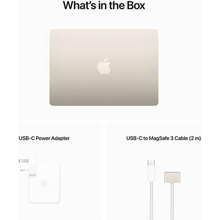 Apple 2022 MacBook Air laptop with M2 chip: 13.6-inch 8GB RAM - Starlight - English - 512GB