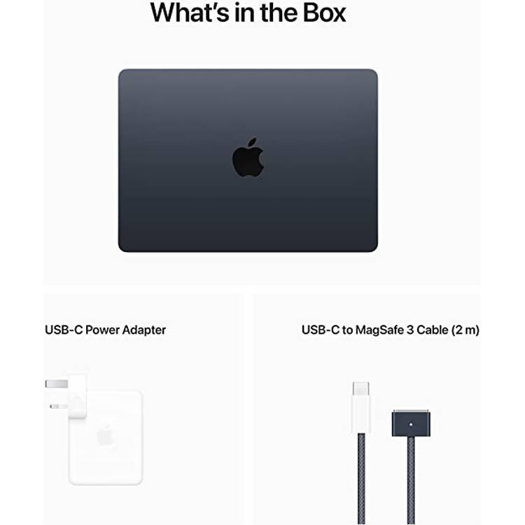 لاب توب Apple 2022 MacBook Air بشريحة M2: 13.6 بوصة 8 جيجا رام - منتصف الليل - عربي انجليزي - 256GB