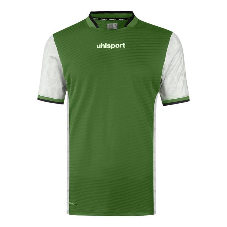 uhlsport Football Jersey, Smart Breathe® LITE, For training & match team set, Round neck, Material is mesh & cool, Short sleeves, Design on Side & Sleeve - Olive - 2XL