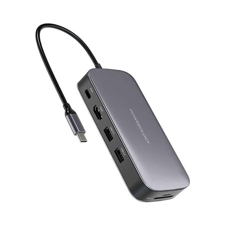Powerology 512GB USB-C Hub & SSD Drive All-In-One Storage - Grey