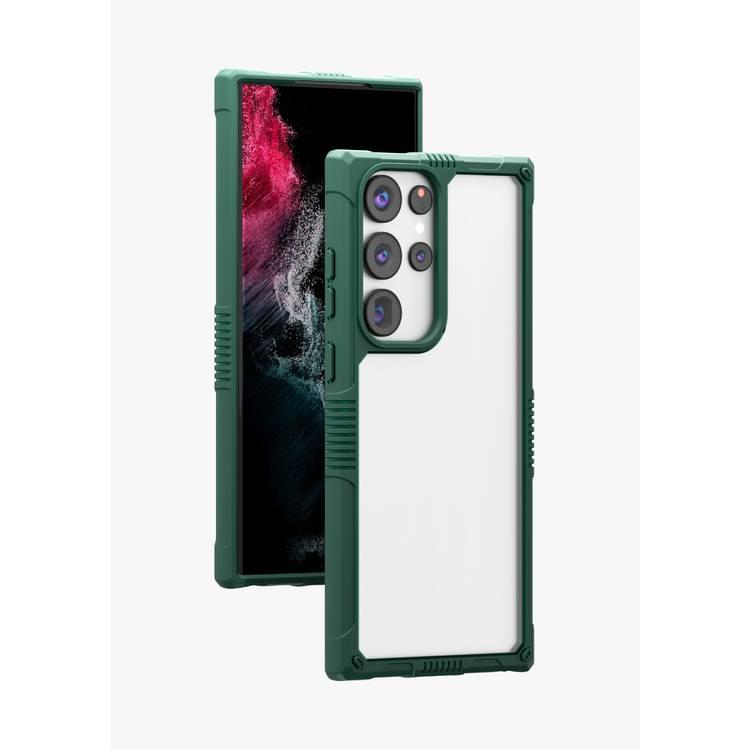 Levelo Clara Hybrid Clear Case - Green - Samsung Galaxy S23 Ultra