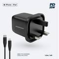 Powerology Dual Port Ultra-Quick Compact GaN Charger - Black