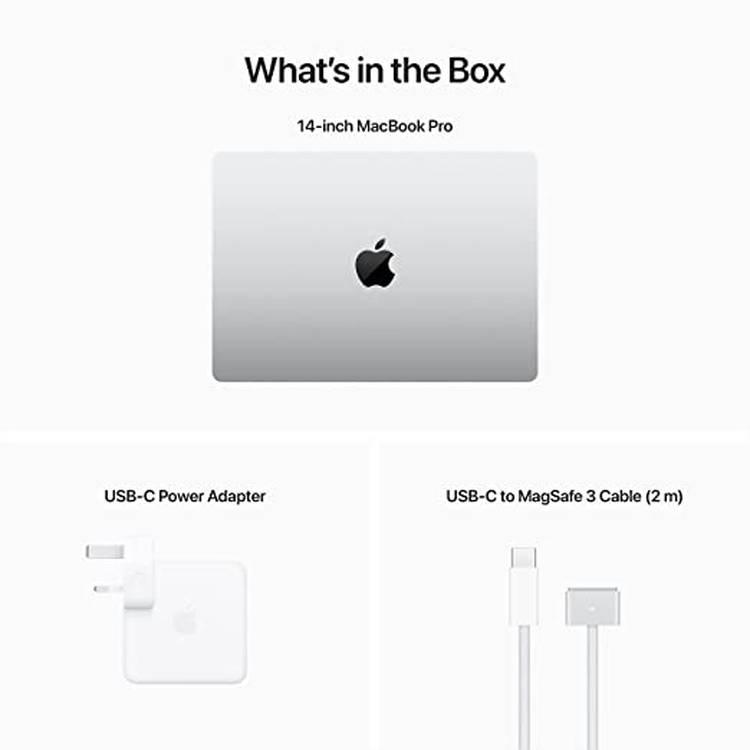 لاب توب Apple 2023 MacBook Pro بشريحة M2 pro: 14.2 بوصة - فضة - عربي انجليزي - 512 جيجابايت
