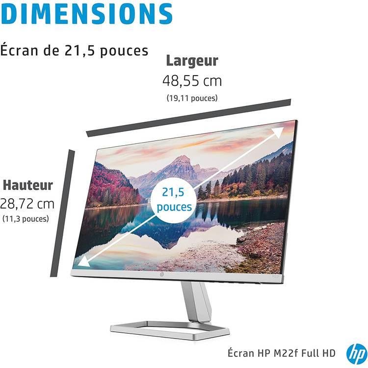 HP Monitor M22F Full HD IPS (21.5 Inch) - Silver Black - 22 Inch