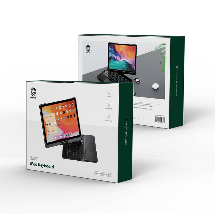 Green Lion 360° iPad Keyboard 500mAh - iPad Air 10.9" & Pro 11" - Black