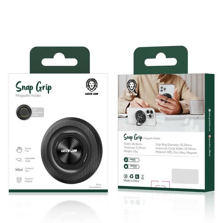 Green Lion Snap Grip Magsafe Holder - Black