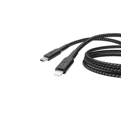 Powerology Braided USB-C To Lightning Cable - Black