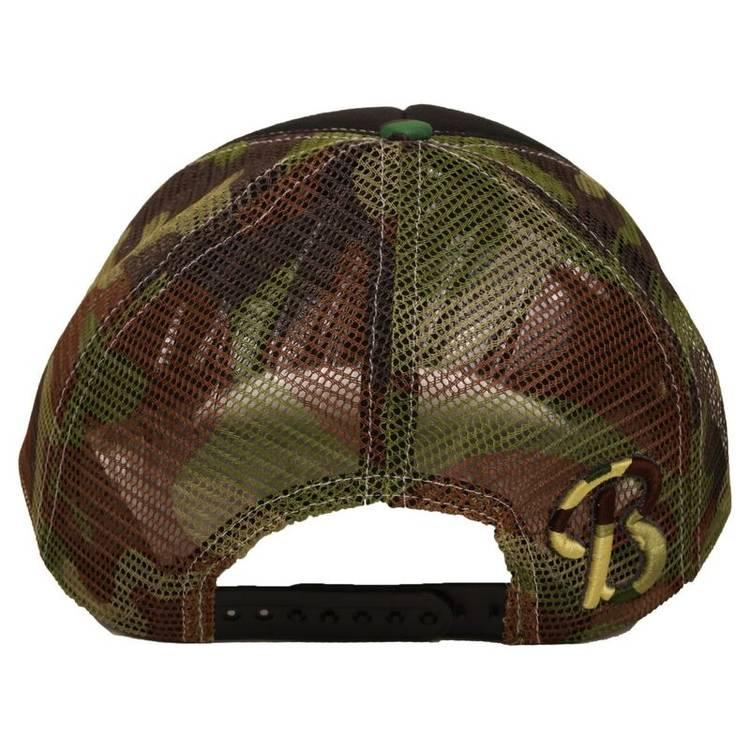 B180 Letter A Unisex Trucker Cap Camouflage - Army/Black