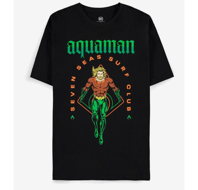 Difuzed DC Comics Aquaman Retro Classics Short Sleeved T-Shirt - Black - S