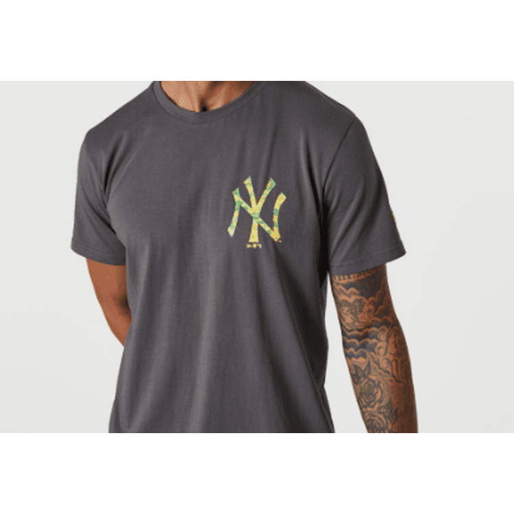 نيو ايرا تي شيرت MLB New York Yankees للرجال - رمادي غامق - الرمادي الداكن - س