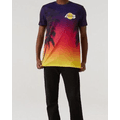 New Era NBA Coastal Heat Los Angeles Lakers Tee Men's T-Shirt Allover Print - L