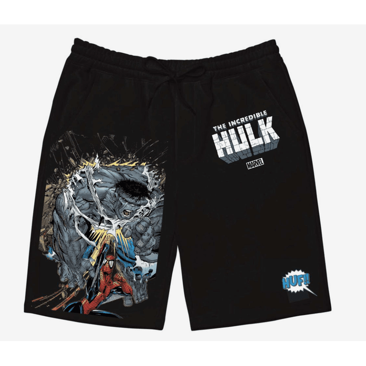 HUF Marvel Hulk Battle Men's Fleece Shorts - - Black - M