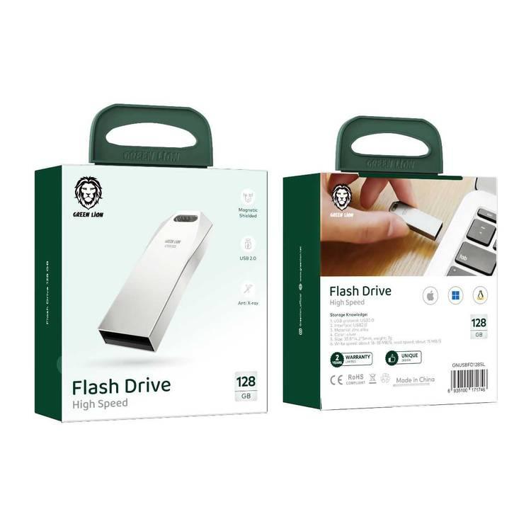 Green Lion High Speed Flash Drive - 128GB - Silver