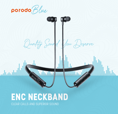 Porodo Blue ENC Neckband In-Ear Earphones