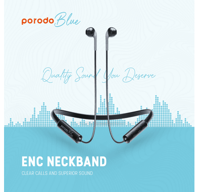 Porodo Blue ENC Neckband Earbuds