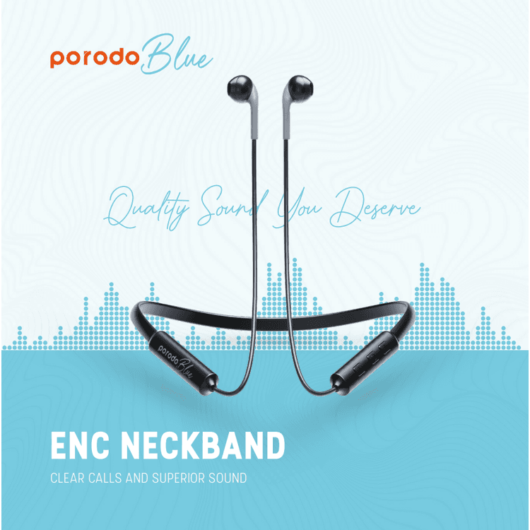 Porodo Blue ENC Neckband Earbuds