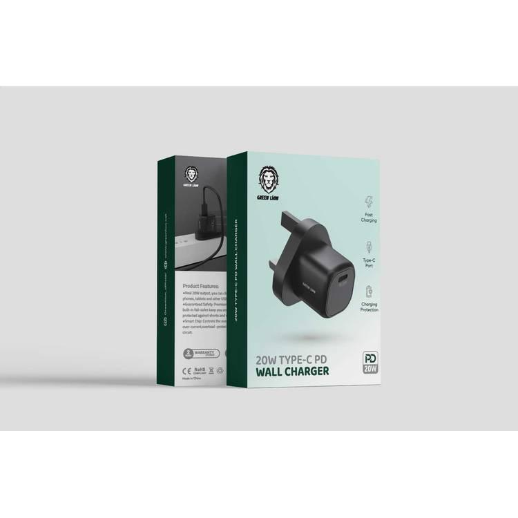 Green Lion Wall Charger UK | Fast Charging Adapter - Black