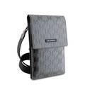 Karl Lagerfeld Monogram Plate Phone Pouch with Strap and Cardslots - Grey
