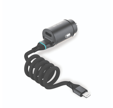 Green Lion 45W PD Car Charger with Integrated Lightning Cable