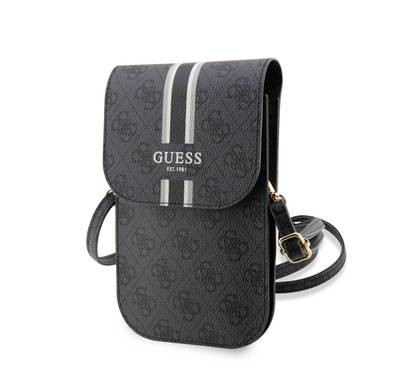 Guess Universal Phone Pouch 4G With Stripes Pattern - Black