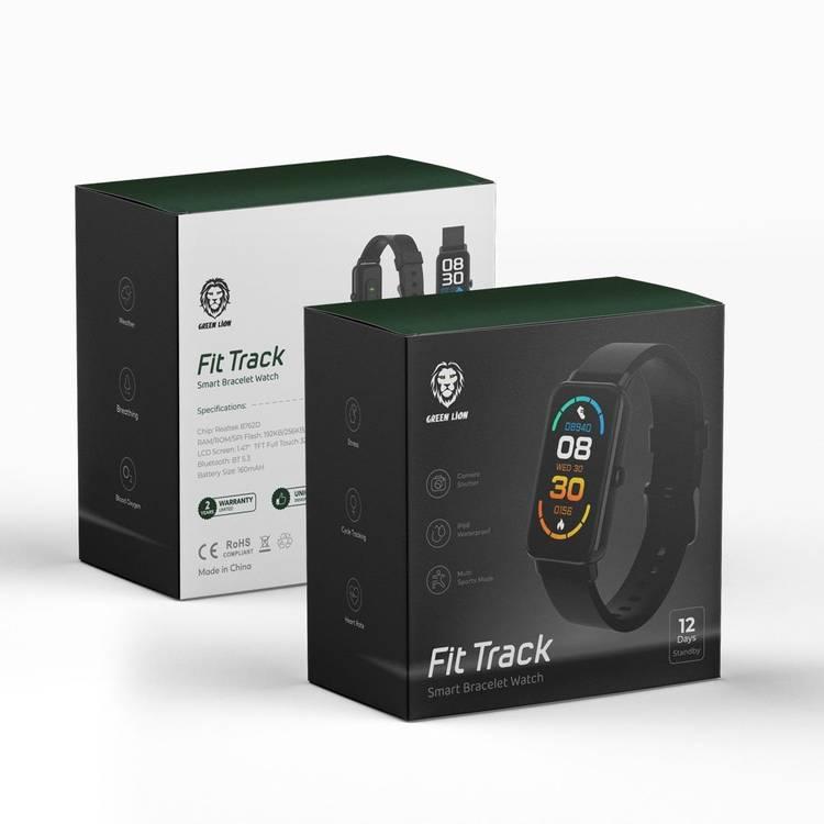 Green Lion Fit Track Fitness Watch - Black