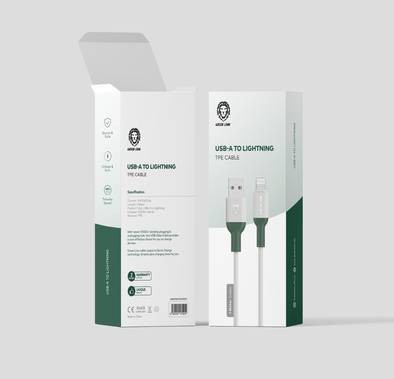 Green Lion USB-A to Lightning Cable - 1-Meter TPE Cable - White