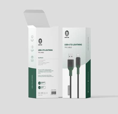 Green Lion USB-A to Lightning TPE Cable - 3 Meters - Black