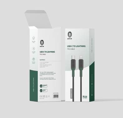 Green Lion USB-C to Lightning TPE Cable - 3-Meters - Black