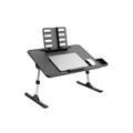 Multi Functional Bed Table All-in-One Bedside Desk: iPad Groove, Storage & Reading Stand.