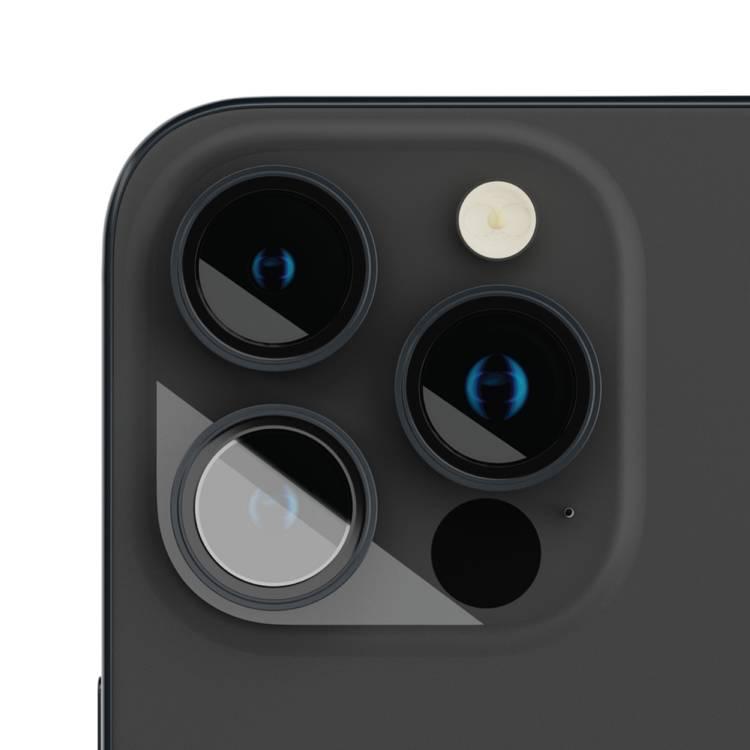 Levelo Lucent Trio 9H Hardness Camera Lens Protector for iPhone 15 Pro / 15 Pro Max  - Black