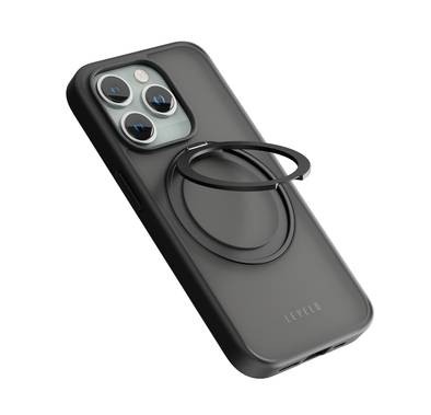 Levelo MagSafe Ringo Multi-Functional Kickstand Case For iPhone 15 Pro - Black