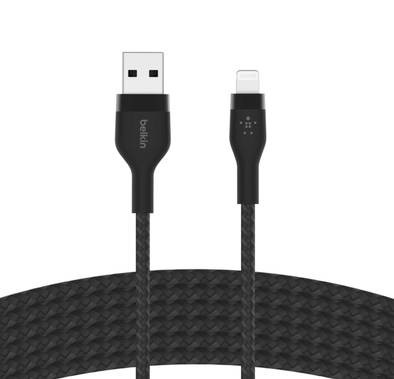 Belkin BOOST CHARGE™PRO Flex USB-A to Lightning Cable_Braided Silicone, 3M - Black