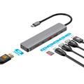 Powerology 6in1 USB-C Hub HDMI Type-C 100W PD USB MicroSD