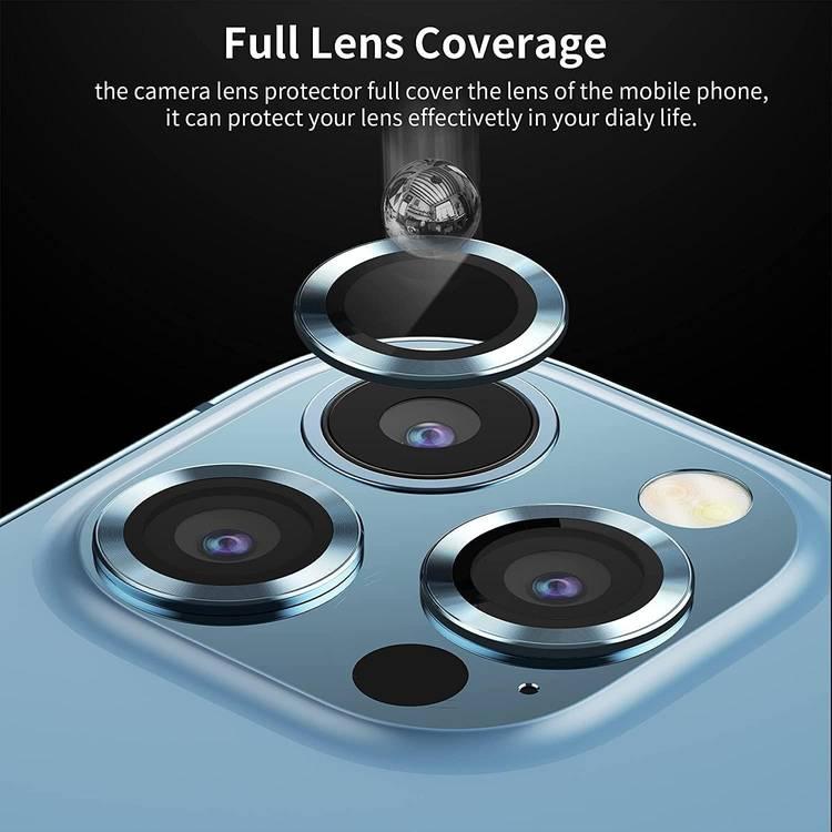 واقي عدسة الكاميرا من سلسلة ديفيا Peak (3 قطع) لهاتف iPhone 14 Pro / 14 Pro Max - أزرق سييرا
