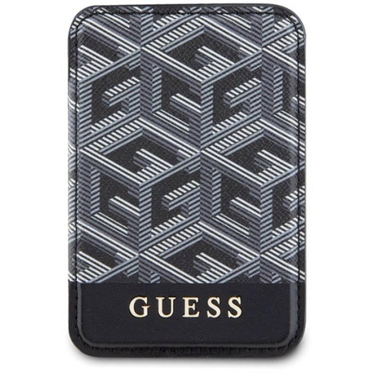 Guess Wallet Cardslot Stand Gcube Stripe Magsafe - Black