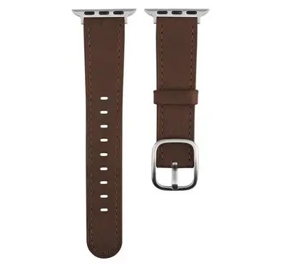 Devia Real Leather Watch Band 38/40mm - Dark Brown