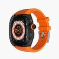 Green Lion La Royal Silicone Strap Case Watch 49mm - Orange / Black