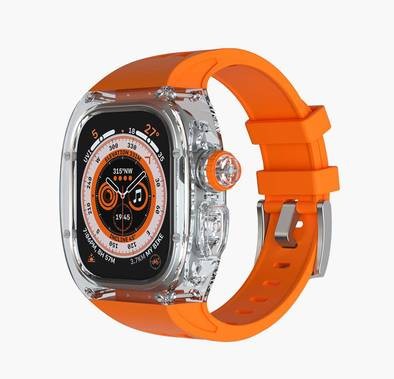 Green Lion La Royal Silicone Strap Case Watch 49mm - Orange