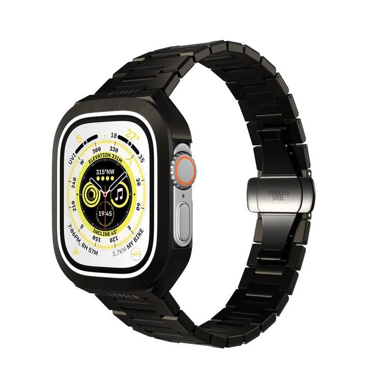 Levelo Royal Stainless Steel Strap and Case For Apple Watch - Black