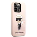 Karl Lagerfeld Silicon Hard Case with Ikonik NFT Logo for iPhone 15 Pro - Pink