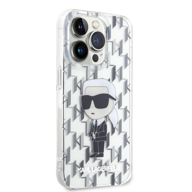 Karl Lagerfeld IML IKonIK Monogram Hard Case for iPhone 15 Pro - Transparent