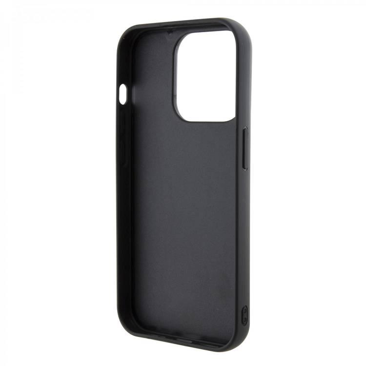 Karl Lagerfeld Saffiano Leather Grip Case With Karl Ikonik Logo - Black - iPhone 15 Pro Max