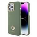 Guess Silicone Case with 4G Strass Logo Case for iPhone 15 Pro - Kaki